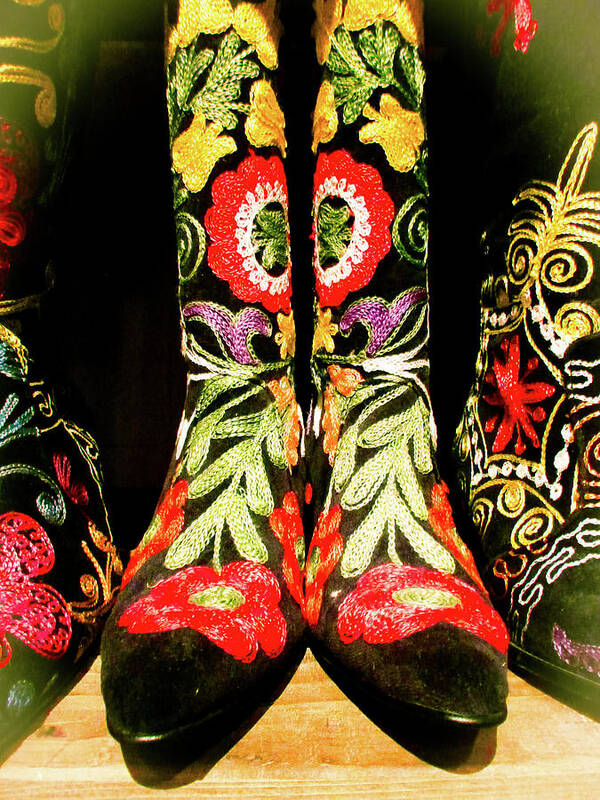 Abstract Poster featuring the photograph Fancy Boots by Angela Wright