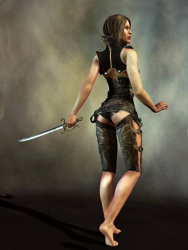 Warrior Girl Poster featuring the digital art Fantasy Female Assassin by Kaylee Mason