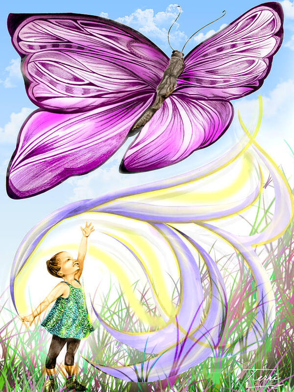 Butterfly Poster featuring the drawing Flight by Terri Meredith