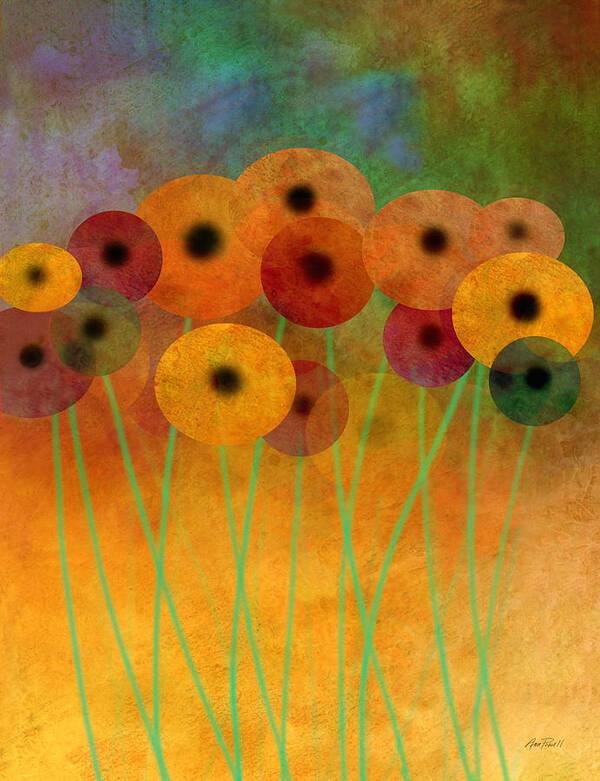 Flower Poster featuring the painting Flower Power Seven abstract art by Ann Powell
