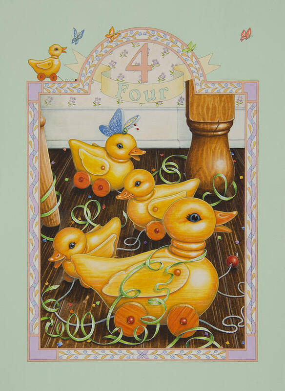 Birthday Poster featuring the painting Fourth Birthday by Lynn Bywaters