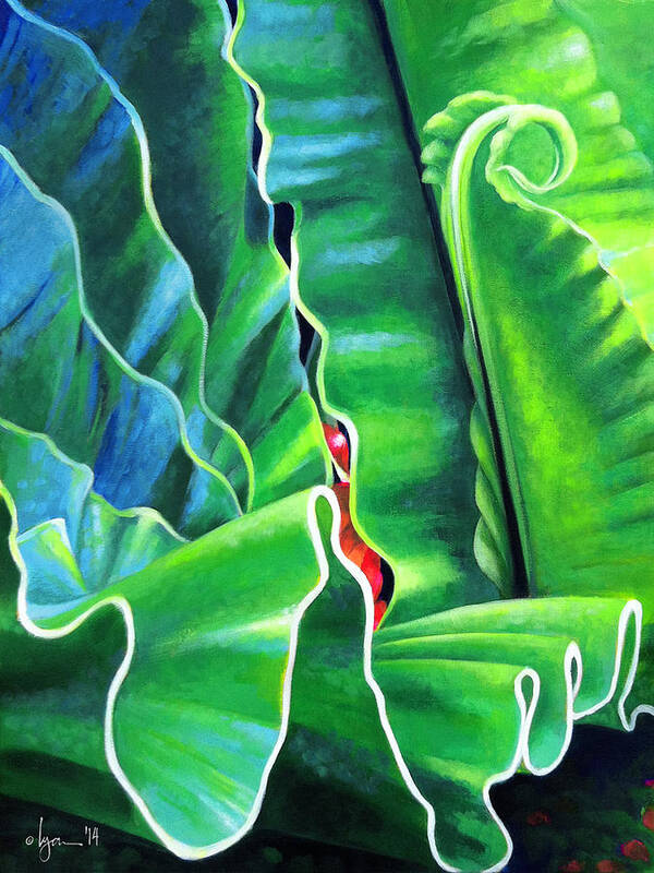 Birds Nest Fern Poster featuring the painting From the Heart by Angela Treat Lyon