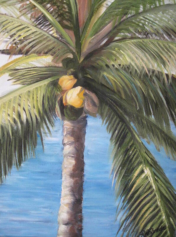 Palm Tree Poster featuring the painting Fruit of the Palm by Roberta Rotunda