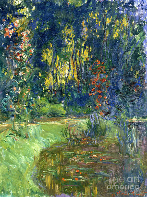 Pond; Impressionist Poster featuring the painting Garden of Giverny by Claude Monet