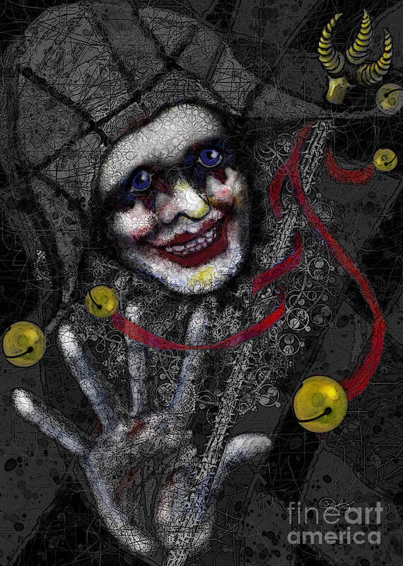 Ghost Poster featuring the digital art Ghost Harlequin by Carol Jacobs