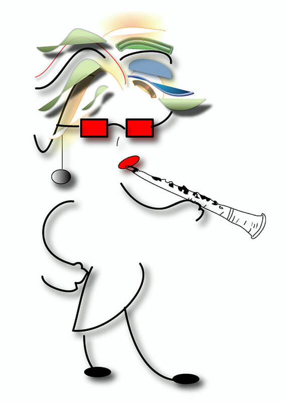 Clarinet Player Poster featuring the digital art Girl Clarinet Player by Marvin Blaine