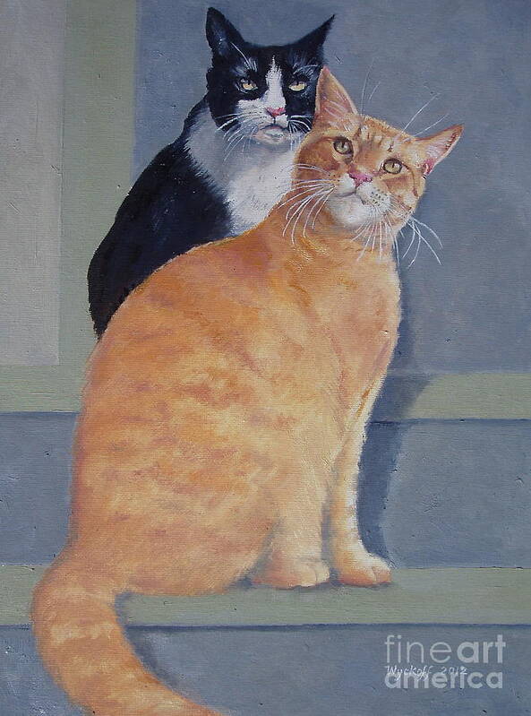 Cats Poster featuring the painting GIZMO and HAOLE by Karol Wyckoff