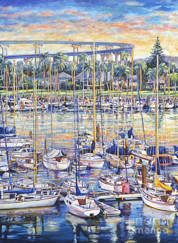 Sue Poster featuring the painting Glorietta Bay Sunrise by Glenn McNary