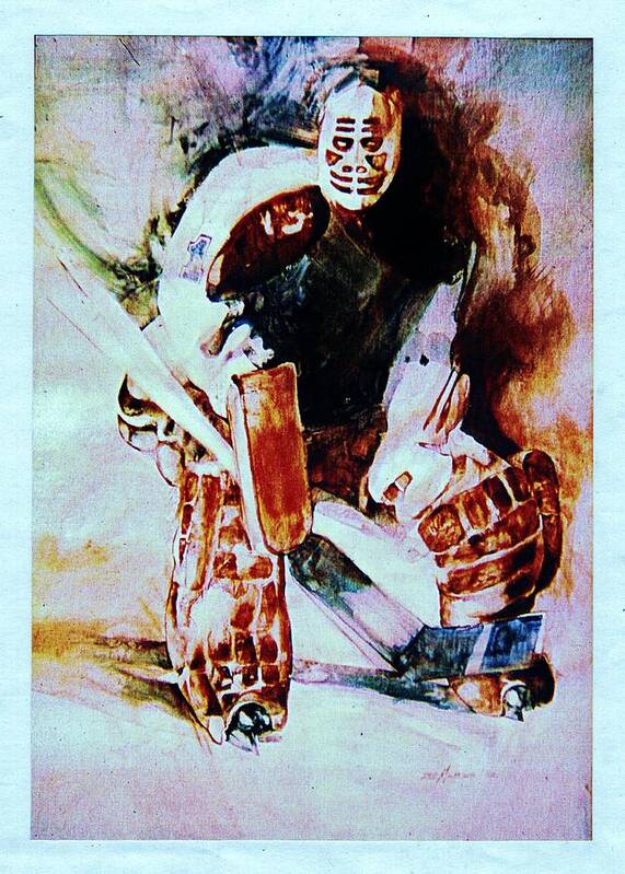 Hockey Poster featuring the painting Goalie by Dale Michels