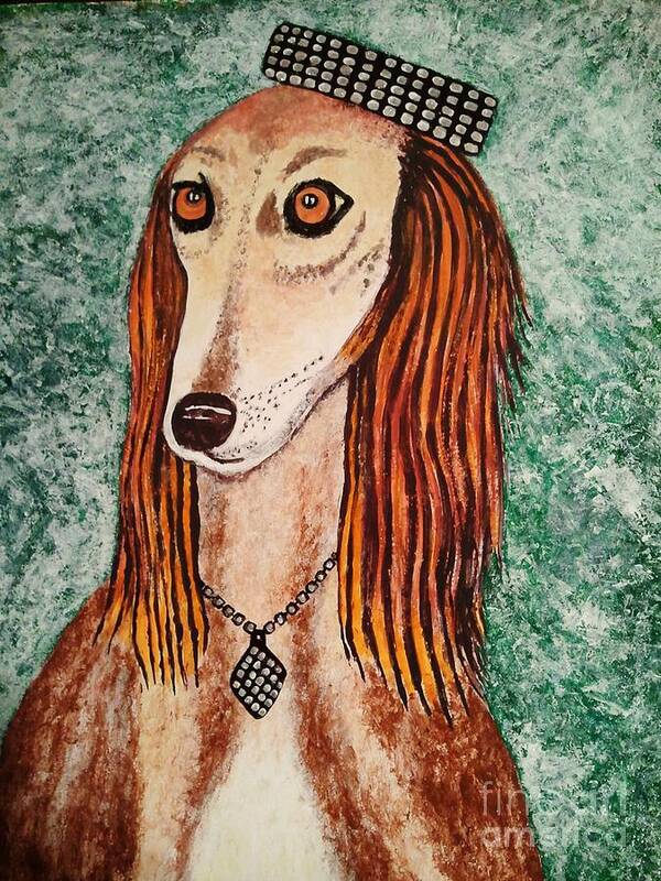  Paintings Poster featuring the painting Golden Dog by Jasna Gopic