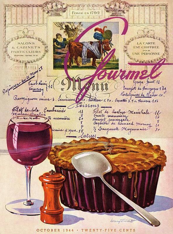 Food Poster featuring the photograph Gourmet Cover Illustration Of Deep Dish Pie by Henry Stahlhut