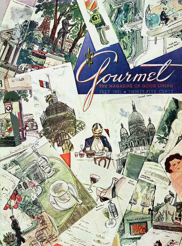Illustration Poster featuring the photograph Gourmet Cover Illustration Of Drawings Portraying by Henry Stahlhut