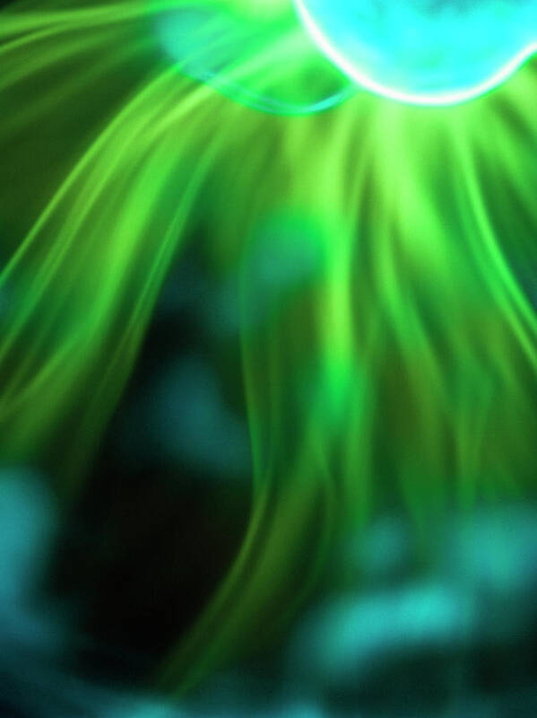 Spooky Poster featuring the photograph Green Light Trails by Steven Puetzer