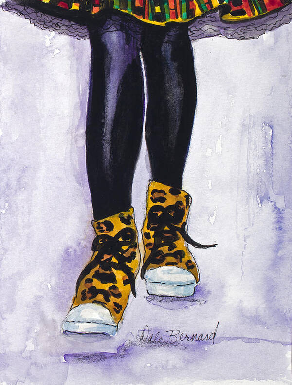 Leopard Shoes Poster featuring the painting Happy Feet No. 2 by Dale Bernard