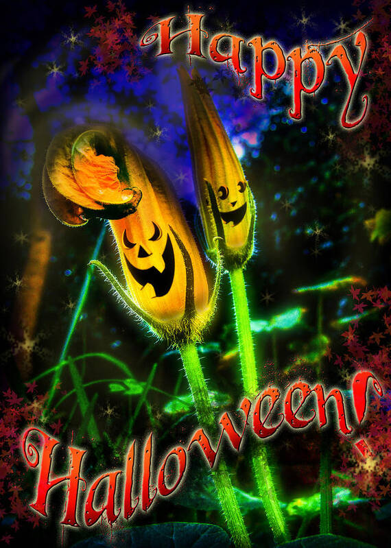 Greeting Card Poster featuring the digital art Happy Halloween by Alessandro Della Pietra