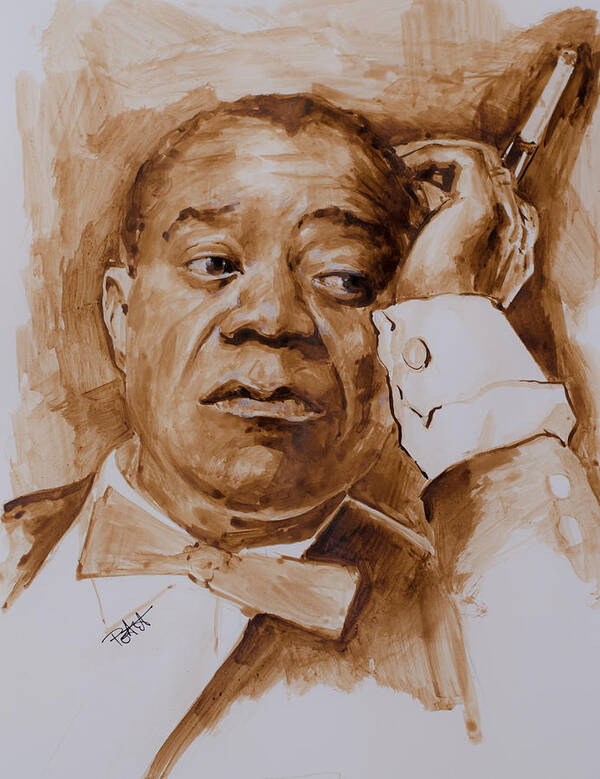 Louis Armstrong Poster featuring the painting Having a break by Laur Iduc