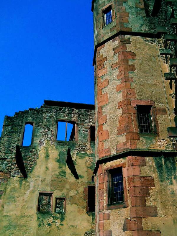 Heidelberg Castle Poster featuring the digital art Heidelberg Castle Walls by Maria Huntley