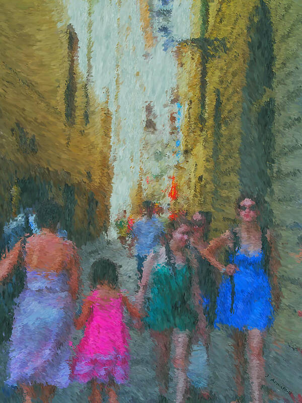 Tourists Poster featuring the painting High Season by Jenny Armitage