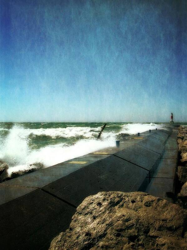 Lakes Poster featuring the photograph Holland Harbor Breakwater by Michelle Calkins