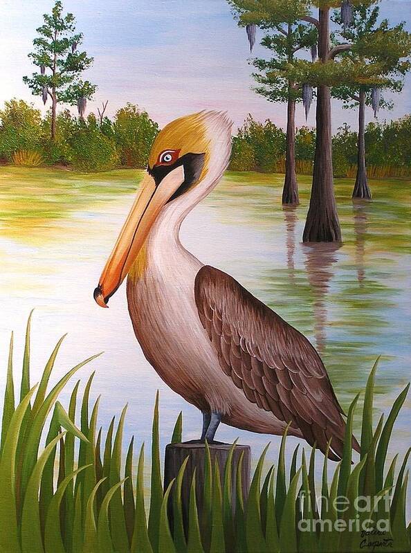 Bird Poster featuring the painting Home on the Bayou by Valerie Carpenter