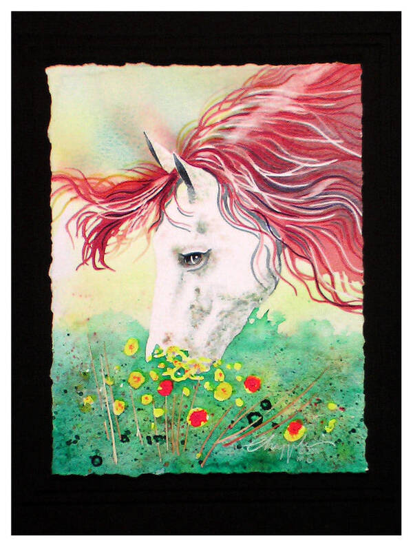 Horses Poster featuring the painting Horsin Around number six by David Chapple