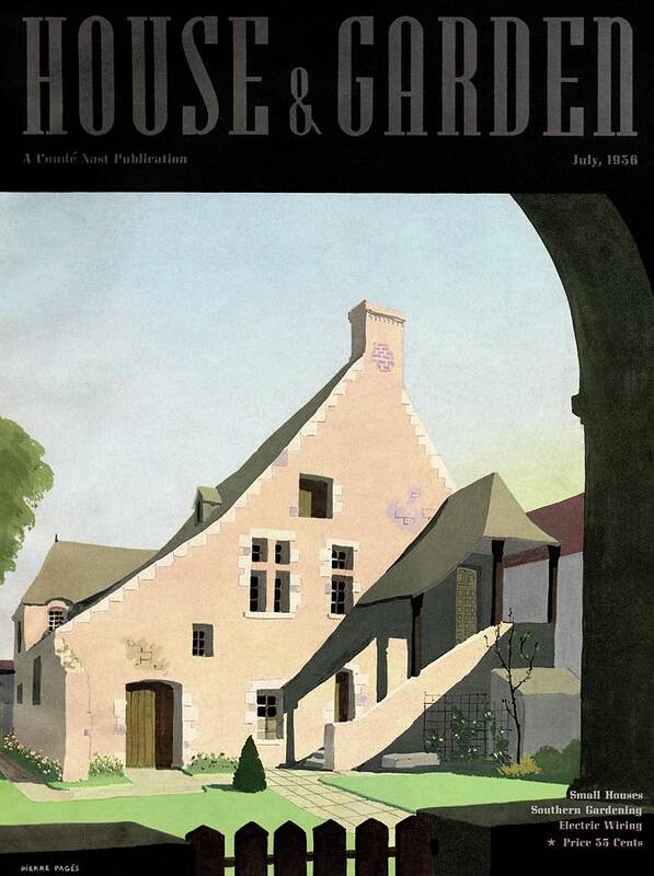 House & Garden Poster featuring the photograph House & Garden Cover Illustration Of An Historic by Pierre Pages