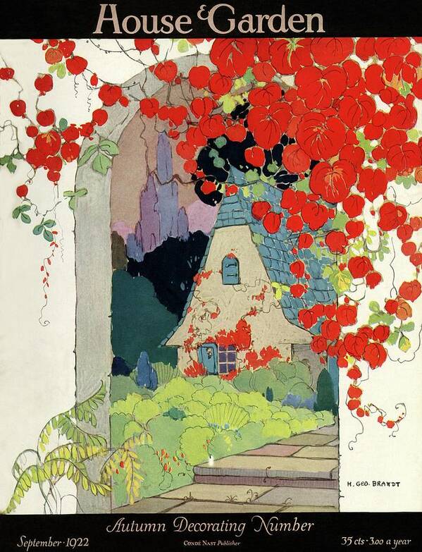 House And Garden Poster featuring the photograph House And Garden Autumn Decorating Number by H. George Brandt