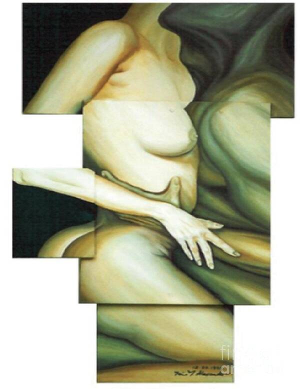 Surrealism Poster featuring the painting Hug_SOLD by Fei A