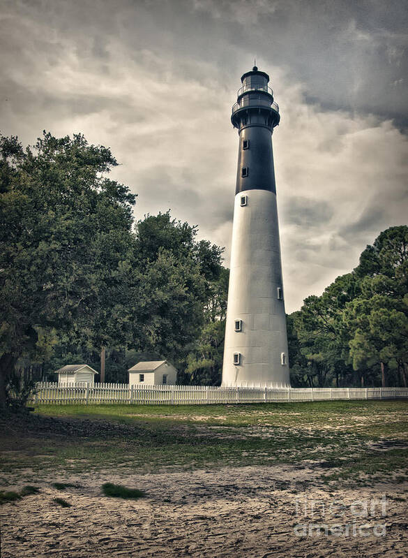 Lighthouse Poster featuring the photograph Hunting Island Lighthouse by Linda Blair
