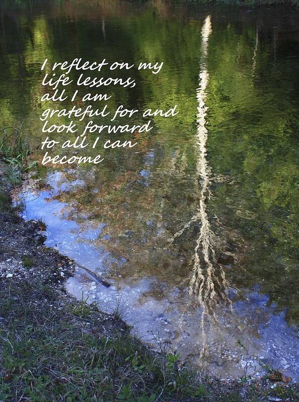 Affirmation Poster featuring the photograph I Reflect by Patrice Zinck