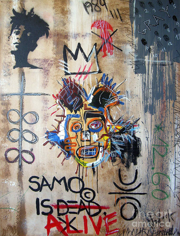 Memory Poster featuring the painting In memory Basquiat by Bela Manson