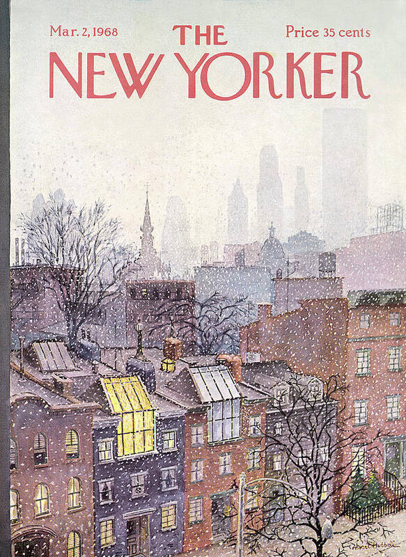 Albert Hubbell Ahu Poster featuring the painting New Yorker March 2, 1968 by Albert Hubbell