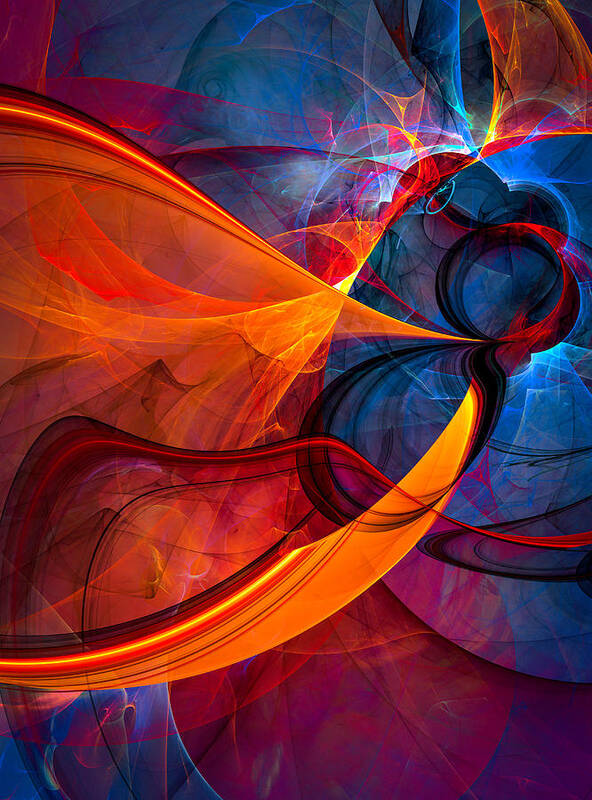 Abstract Poster featuring the digital art Infinity - Abstract Art by Modern Abstract