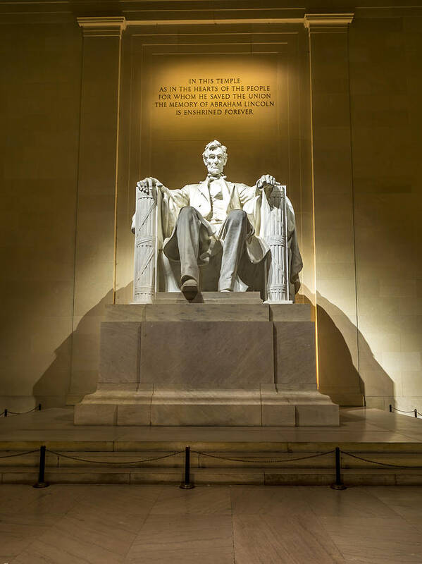 Usa Poster featuring the photograph Inside the Lincoln Memorial by David Morefield