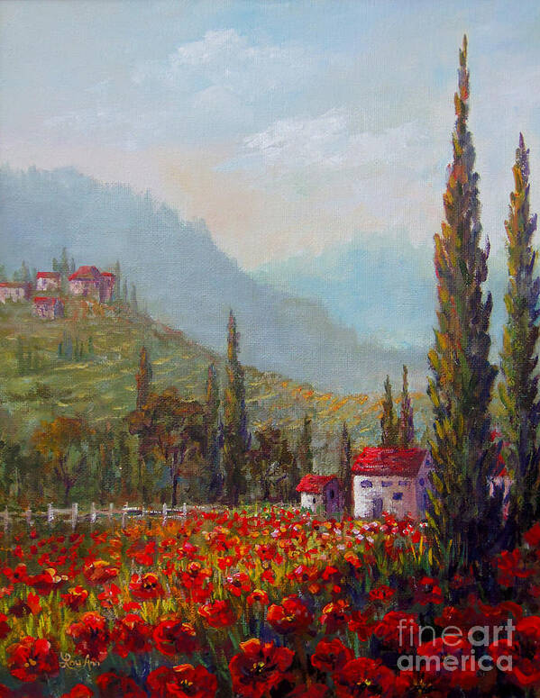 Tuscany Poster featuring the painting Inspired by Tuscany by Lou Ann Bagnall