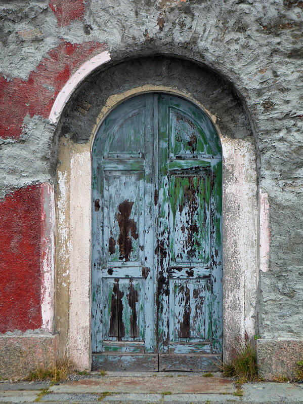 Alto Adige Poster featuring the photograph Italy, South Tyrol, Vinschgau, Old Door by Westend61