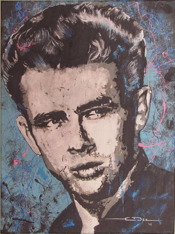 James Dean Poster featuring the painting James Dean Blues by Eric Dee