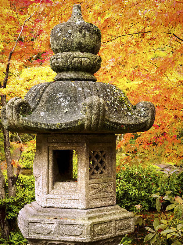 Japanese Poster featuring the photograph Stone Lantern by Kyle Wasielewski