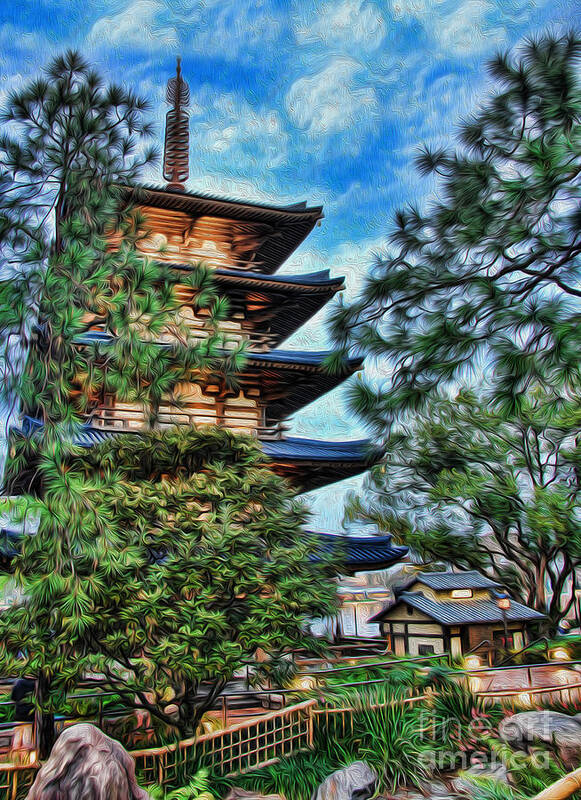 Pagoda Poster featuring the photograph Japanese Pagoda II by Lee Dos Santos