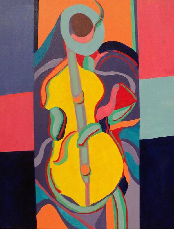 Jazz Poster featuring the painting JazzamaTazz Cello by Angelo Thomas