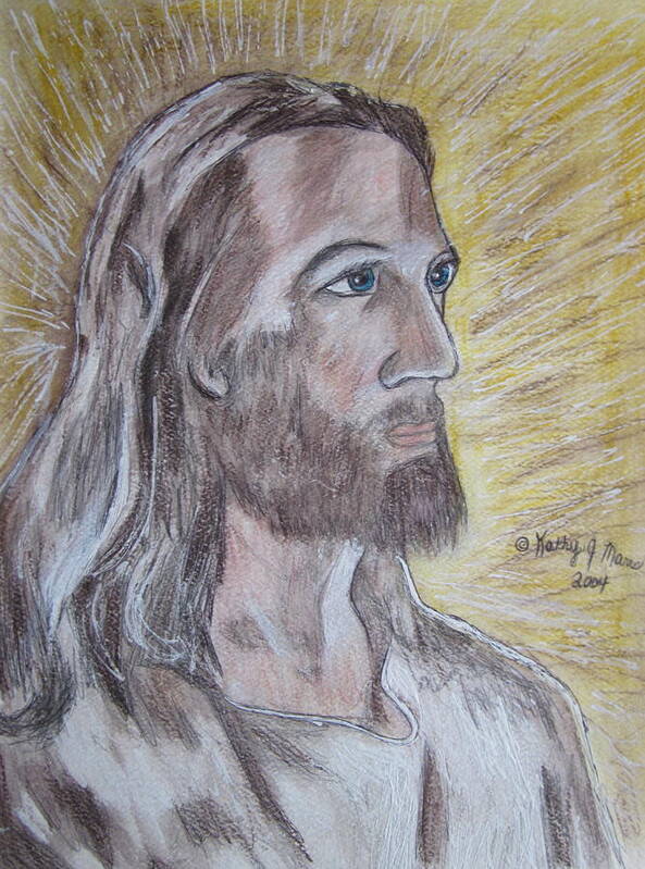 Jesus Poster featuring the painting Jesus by Kathy Marrs Chandler