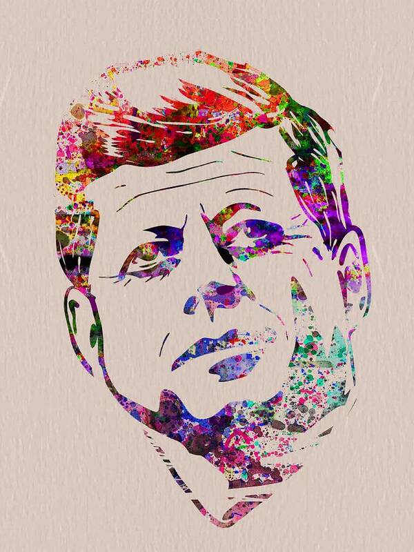 Jfk Poster featuring the painting JFK Watercolor by Naxart Studio