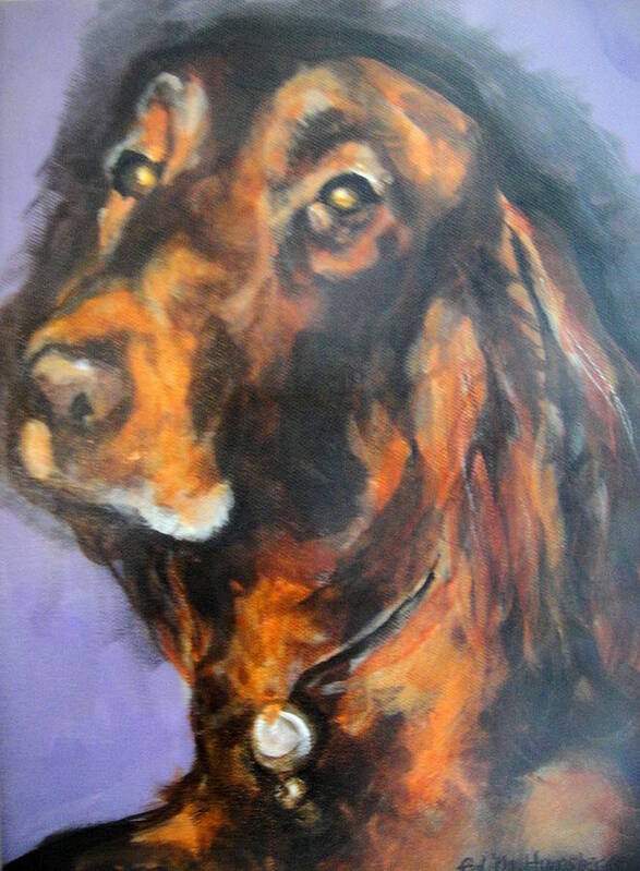 Irish Setter Poster featuring the painting Jim's Dog by Edith Hunsberger