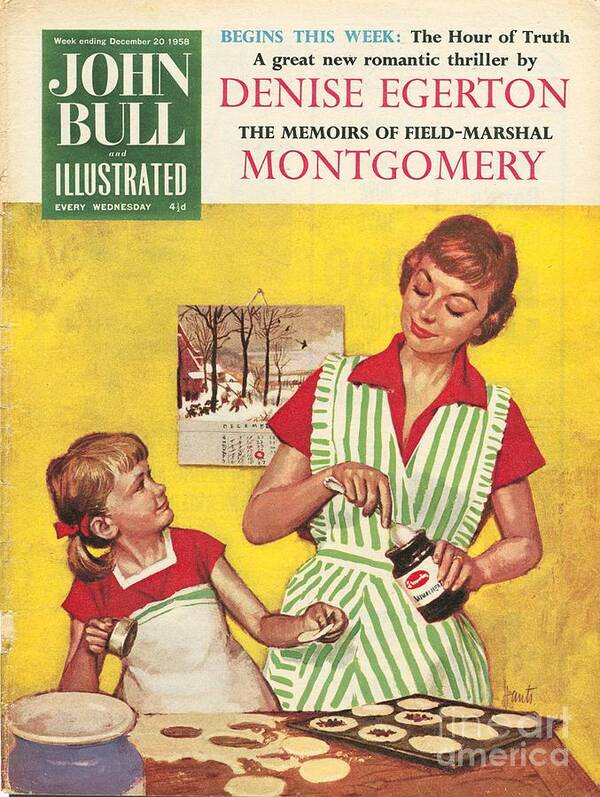 1950s Poster featuring the drawing John Bull 1958 1950s Uk Cooking Mothers by The Advertising Archives