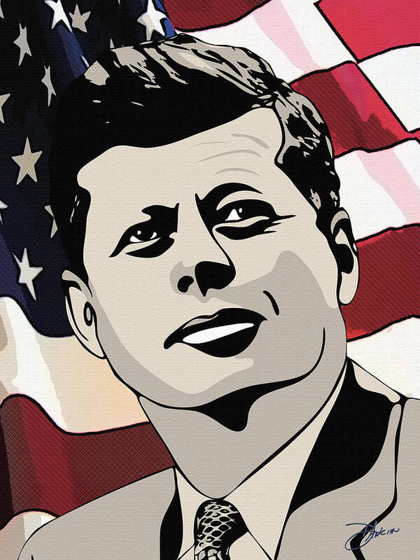 Ignacio Poster featuring the drawing John F. Kennedy 1st Irish Catholic President by Dancin Artworks