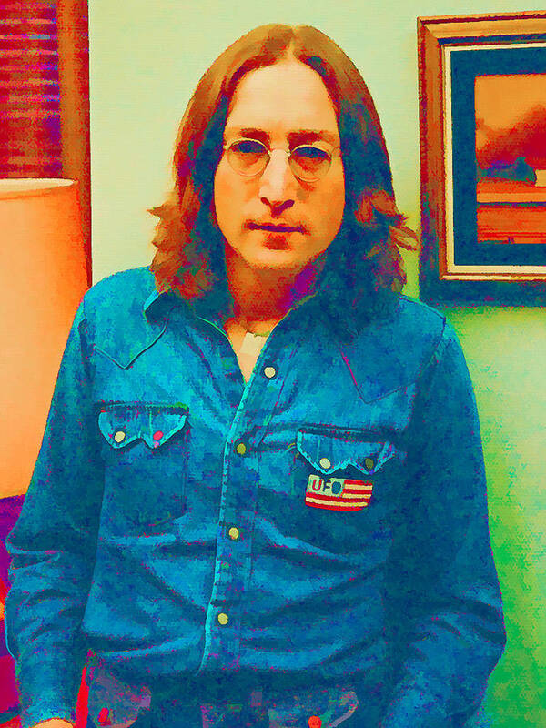 John Lennon Poster featuring the digital art John Lennon 1975 by William Jobes