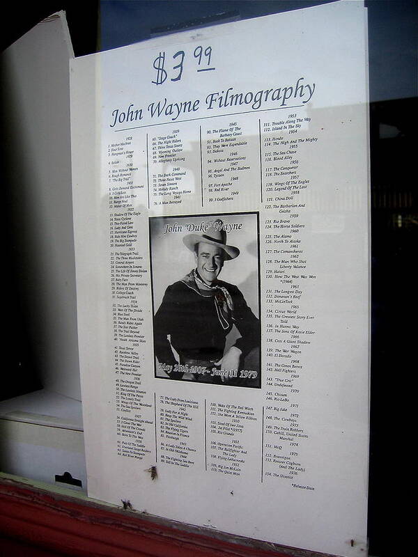 John Wayne's Filmography Bird Cage Theater Tombstone Arizona Poster featuring the photograph John Wayne's filmography Bird Cage Theater Tombstone Arizona 2004 by David Lee Guss