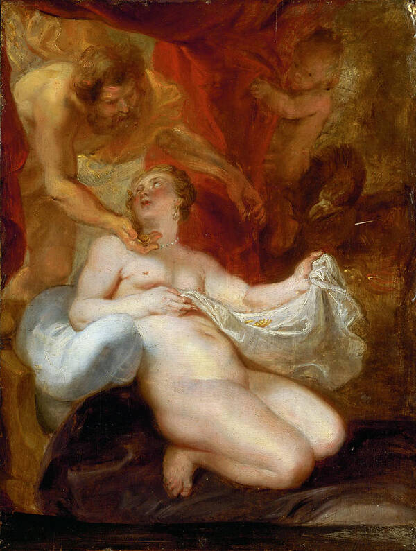 Peter Paul Rubens Poster featuring the painting Jupiter and Danae by Peter Paul Rubens