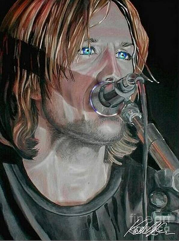 Keith Urban Poster featuring the painting Keith Urban No. 3 by Katherine Hall