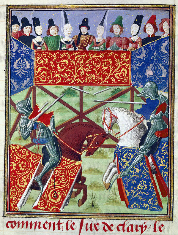 History Poster featuring the photograph Knights Jousting, 15th Century by British Library
